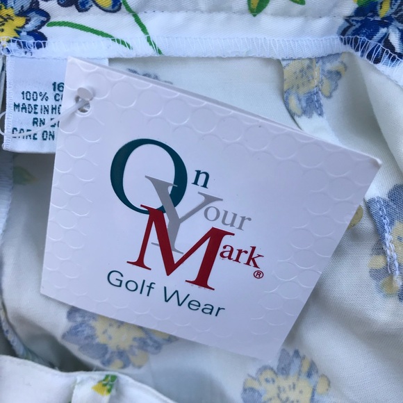 NWT On Your Mark Floral Print Women’s Golf Shorts sized 16. 100% Cotton - Picture 9 of 11